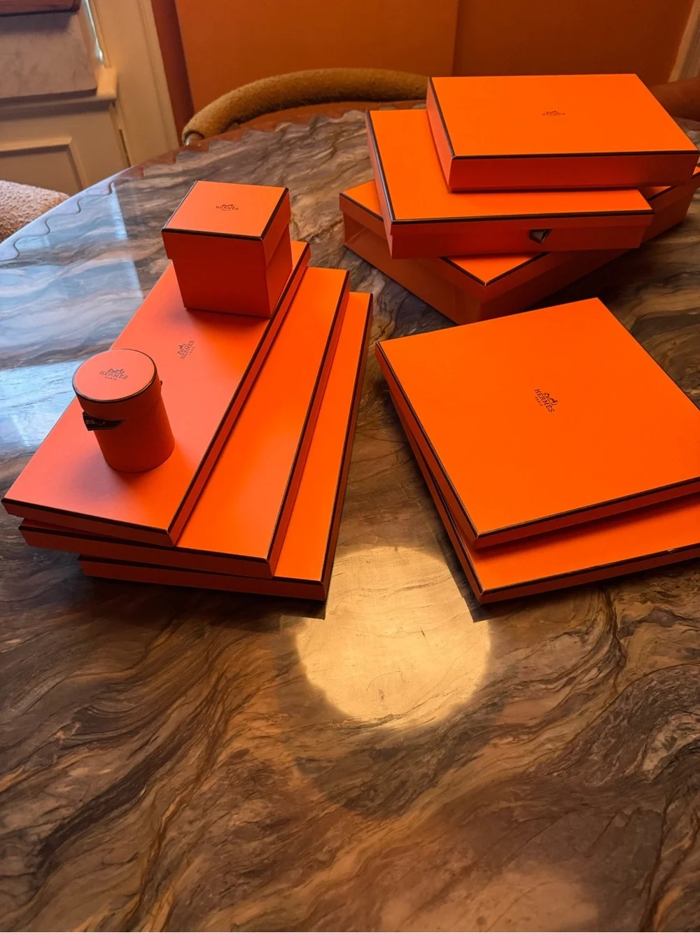 Hermes Orange Storage/Presentation Boxes Set
